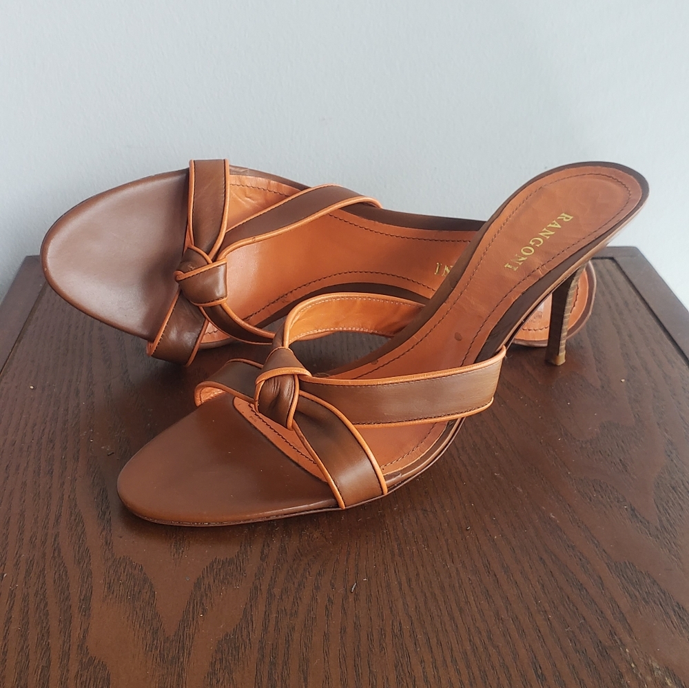 Rangoni Sandle Heels, 10B, Orange/Brown